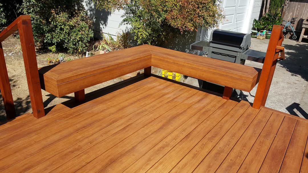 Zuri Pecan Deck with Benches in Santa Rosa 1 Deck Master Fine Decks