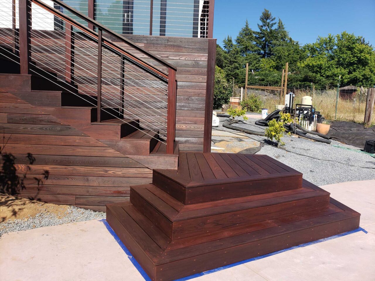 Thermally modified wood Decking with Cutek Burnt Red finish ...
